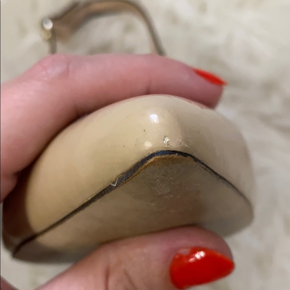 Nude with Black Trim “Lydia” Slingback Pumps - Picture 10 of 11